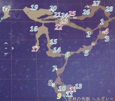 �e�z�̐X�̃}�b�v